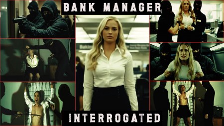 BANK MANAGER INTERROGATED - A gorgeous blonde bank manager, is kidnapped while working in a New York bank office. She is thrown into the dark underbelly of a torture chamber, her hands bound and mouth gagged. The room is a sickening display , torture devices, and electrical cables, and her captor\\\'s eyes gleam with sadistic anticipation. One bandit stays behind to have his way with her while the other leaves, eager to get the info they need for their heist. He rips off her blindfold and tape, and she gasps, her breath coming in short, terrified pants. He leans in, his voice a low, menacing growl, \\\"TELL US THE CODES!\\\" He runs a finger down her cheek, then grabs her chin, forcing her to look at the instruments of her impending torture. She swallows hard, her eyes wide with fear. \\\"I-I don\\\'t know\\\" she stutters. His fist strikes her face, hard, and she cries out. \\\"Think about that, bitch,\\\" he snarls, leaving her alone with her thoughts and the ticking clock one hour to spill her guts or face unimaginable agony. Her mind races as she looks around the room, her heart pounding with fear and anticipation of the horrors to come.
Next, she\\\'s spread-eagled on a cold metal frame, her clothes still intact but offering little protection from the brutality to come. He starts to shock her merciless for several minutes then he unbuttons her shirt, his rough hands gripping her flesh, and she shudders in revulsion. He presses the live wires to her skin, and she screams as electricity courses through her veins. Her body convulses, and she begs for mercy, her voice hoarse from screaming. After an endless torture session she shouts \\\"Please, no more! I\\\'ll tell you everything!\\\" She sobs, her body wracked with pain. He leans in, his voice a low, threatening purr, \\\"You better not be fucking with me, or I\\\'ll make you suffer like you\\\'ve never known.\\\" His hands grip her face, forcing her to look into his cold, empty eyes.
The film ends in a dark, damp room, where she lies naked shackled on a filthy red mattress, her hands and feet cuffed before her, her body aching and bruised. She waits, her breath coming in short, terrified gasps, for the final, brutal act to commence. Her mind is a whirl of fear and anticipation, knowing that her captor\\\'s cruelty is far from spent.

KIDNAPPING - INTERROGATION - FACE PUNCH - YOUNG WOMAN - ELECTRIC SHOCKS- ELECTRIC PROB -  METAL FRAME - INTENSE SCREAMING - EXTREME TORTURE VIEW - SHE SURRENDER IN THE END- DIALOGUES