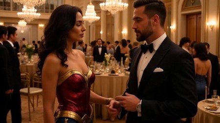 Wonder Woman Electrocuted on her Armpits - Wonder Woman, invited to a gala, unaware of the impending danger.
Led to a secluded room, a magical spell binds her, rendering her helpless.
Her captor reveals a sinister device, electrocuting her armpits with brutal intensity.
Screams of agony fill the air as she struggles against the unbearable pain.
The torture pushes her to her limits, breaking her both physically and mentally.
In a moment of ultimate humiliation, she loses control, urinating as a sign of defeat.
The captor stands triumphant, his spell successfully breaking even the mighty Wonder Woman.